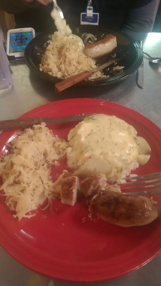 Bratwurst Sauerkraut and Potato Salad